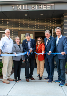 Gov McKee at a ribbon cutting event