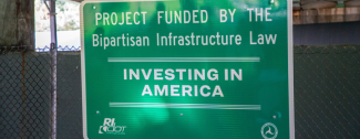 Project funded by the Bipartisan Infrastructure Law Road Sign