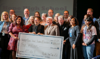 RIDE giving a grant to Students and Educators at Hope High School